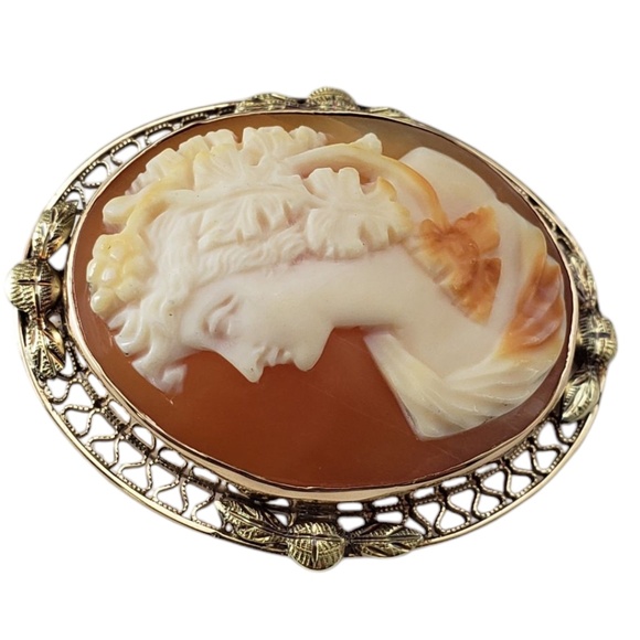 14 Karat Yellow Gold Cameo Brooch/Pendant #20874 - Picture 3 of 6